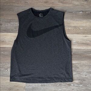 Nike Charcoal Sleeveless Top with Black Logo